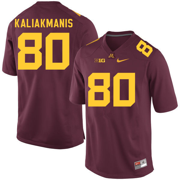 Men #80 Dino Kaliakmanis Minnesota Golden Gophers College Football Jerseys Sale-Maroon